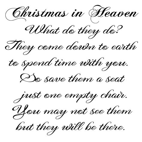 Christmas In Heaven Poem Free Printable